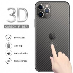 Carbon Fiber Soft Semi-Transparent Film Protector on Glass Back of Iphone XS Max