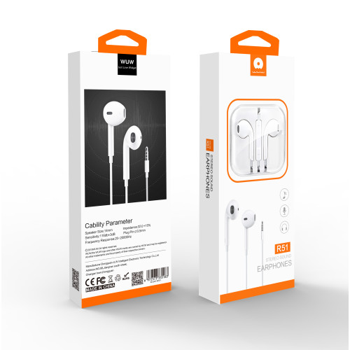 INKAX HD Streo Earphone Aux 3.5mm Black