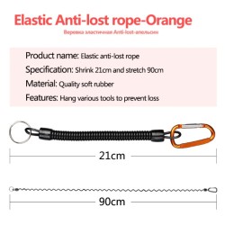 Elastic Anti-Lost String Key Ring Max. 90cm with Colored Carabiner (12 mixed color/ pack) - No DC Elastic Anti-Lost String Key Ring Max. 90cm with Colored Carabiner (12 mixed color/ pack) - No DC