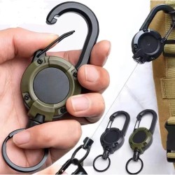 Retractable Heavy Duty Durable Key Ring Max 60cm (6ea/Pack)