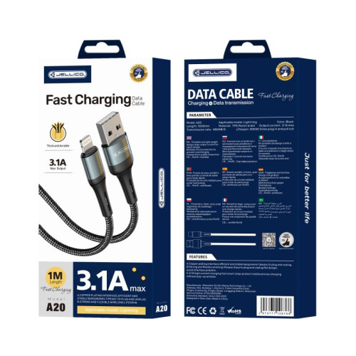 JELLICO Charging Cable 3.1A 1Meter Micro JELLICO Charging Cable 3.1A 1Meter Micro