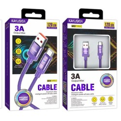 Kakusiga Smart Power off Fast Charging Cable 3A 1.2 Meter Type C
