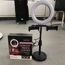6 Inch Selfie Ring Light with Desktop Stand 2 pcs Mobile Phone Clips 6 Inch Selfie Ring Light with Desktop Stand 2 pcs Mobile Phone Clips