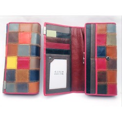 Temali Genuine Leather Color-Patched Long Walllet 4131C - No DC Temali Genuine Leather Color-Patched Long Walllet 4131C - No DC