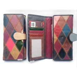 Temali Genuine Leather Color-Patched Long Walllet 4202SD - No DC Temali Genuine Leather Color-Patched Long Walllet 4202SD - No DC