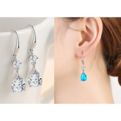 Woman Earring Sappire Diamond Clear (6ea/Pack) Woman Earring Sappire Diamond Clear (6ea/Pack)