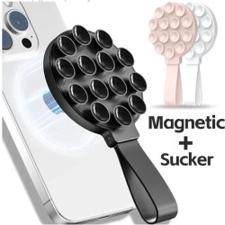 Silicone Suction Phone Holder with Finger Holder (4ea Mixed color/Pack)