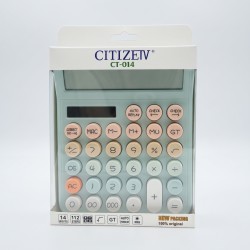 Citizetv Colored High Quality 14 Digits Calculator Large Round Keys (180X145X25MM)
