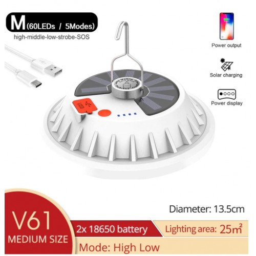Power Camping Light Outdoor LED Bulb Lights 60 LED 60 Watt with Solar Recharging Panel Power Camping Light Outdoor LED Bulb Lights 60 LED 60 Watt with Solar Recharging Panel